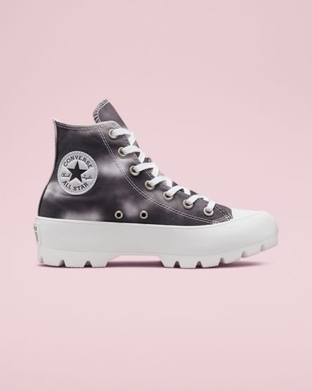 Dámské Boty Vysoké Converse Muted Cloud Wash Lugged Chuck Taylor All Star Stříbrné Bílé | CZ FEAW72